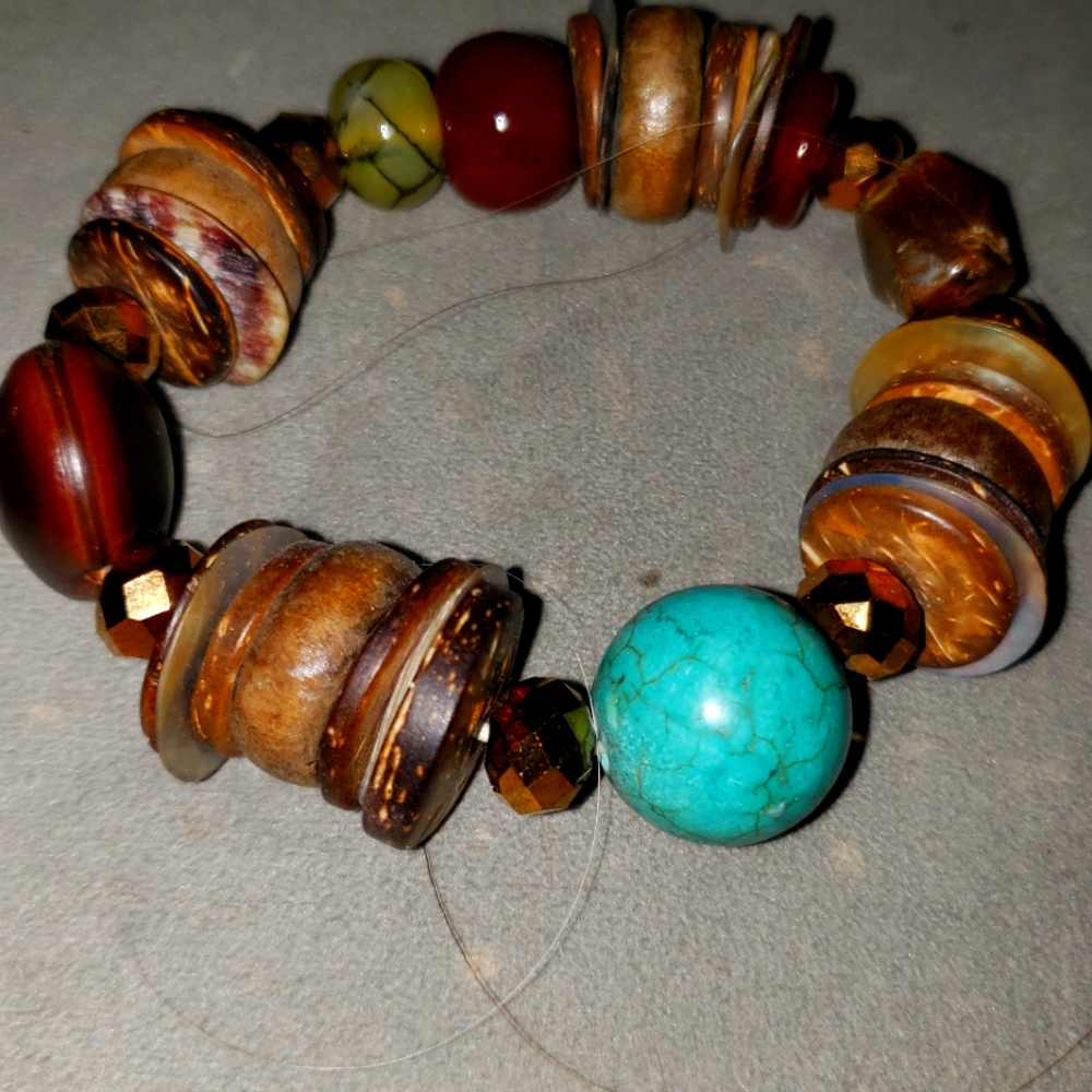 Turquise real glass stones bracelet